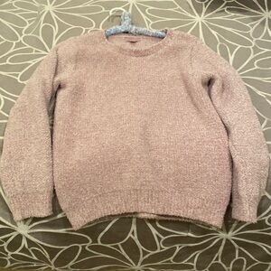 Barefoot Dreams Cozy sweater, small, light pink/cream